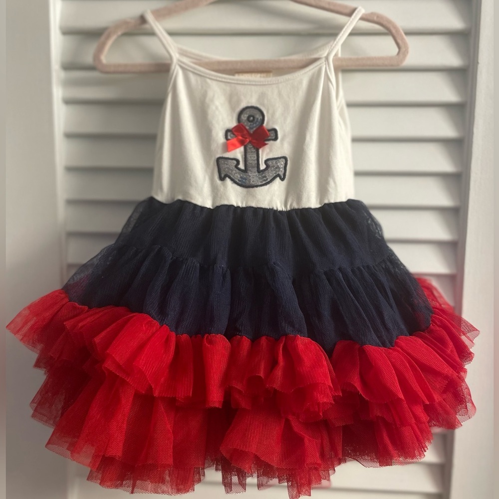 Maddie & Zoie NWOT Nautical & Patriotic Tutu Dress. Size 0-3 Months. **Runs Big